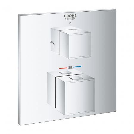 Baterii dus - Baterie dus incastrata termostatata Grohe Grohtherm Cube crom lucios