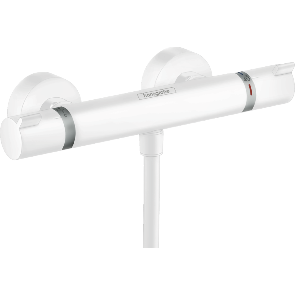 Baterii dus - Baterie dus termostatata alb mat Hansgrohe, Ecostat Comfort