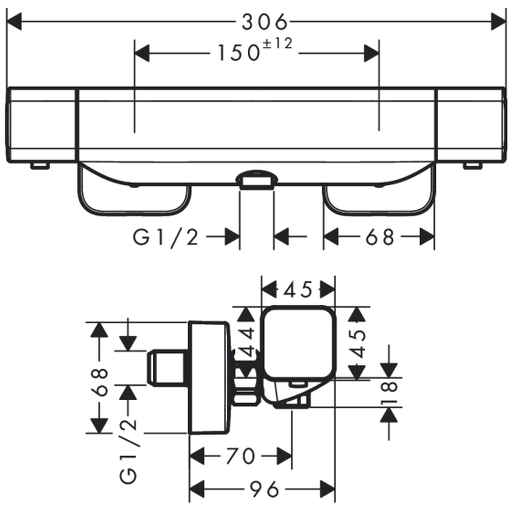 Baterie dus termostatata crom Hansgrohe Ecostat E 15773000 [3]