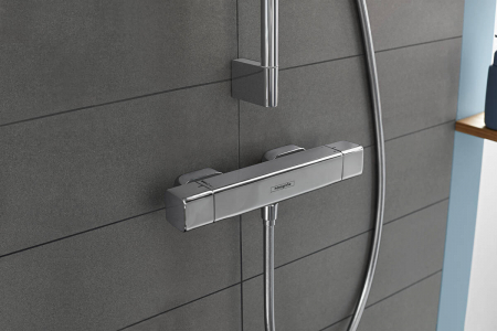 Baterie dus termostatata crom Hansgrohe Ecostat E 15773000 [1]