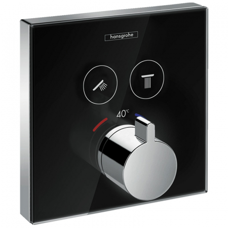 Baterii dus - Baterie dus termostatata culoare negru/crom Hansgrohe, ShowerSelect