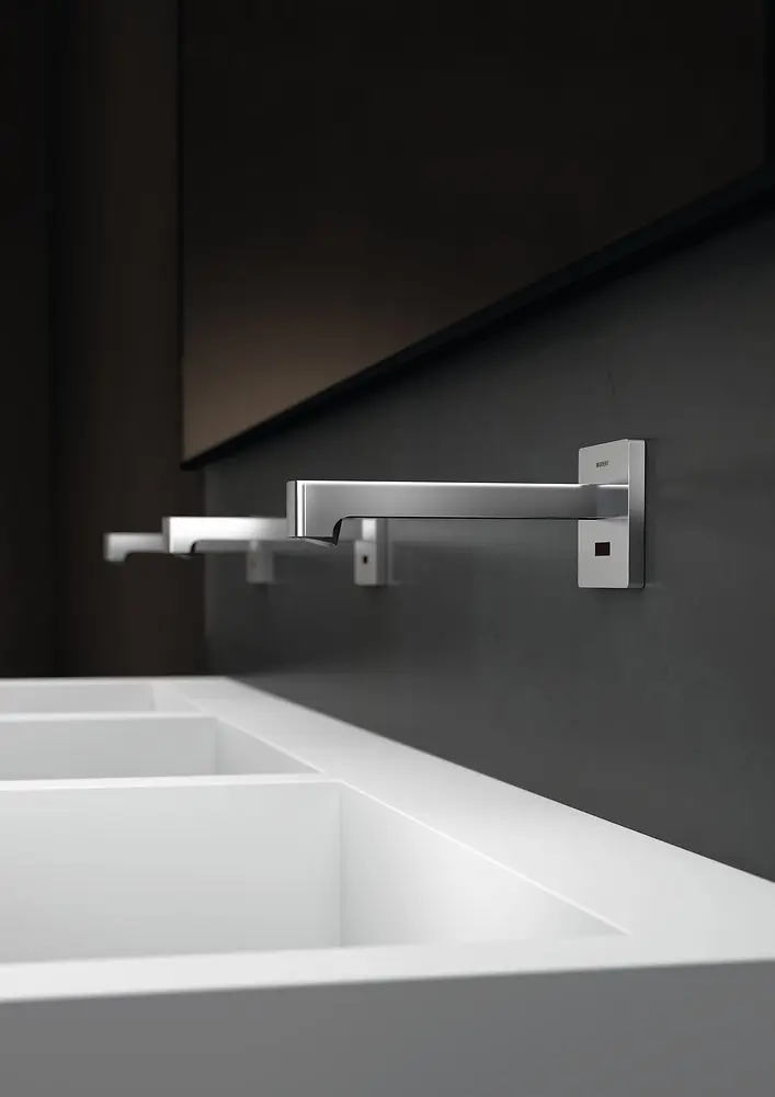 Baterie electronica de lavoar incastrata, alimentare retea, easy to clean, crom, Geberit Brenta [2]