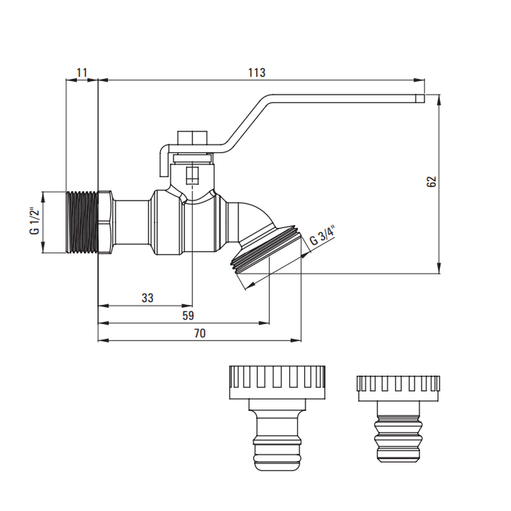 Baterie gradina pentru apa rece Deante cu adaptor 1/2'' [2]
