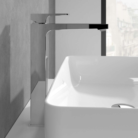 Baterie inalta pentru lavoar cu ventil click-clack, crom lucios, Villeroy&Boch Architectura Square [1]