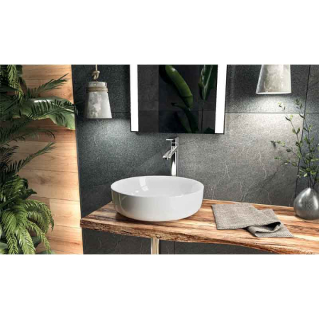 Baterie lavoar inalta din alama sanitara, crom lucios, pipa fixa 17.62 cm, LaVita Coral [1]