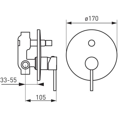 Baterie incastrata cada/dus, crom lucios, FDesign Flusso [1]