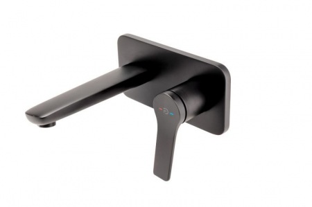 Baterii lavoare - Baterie lavoar incastrata FDesign Seppia, corp incastrat inclus, negru mat