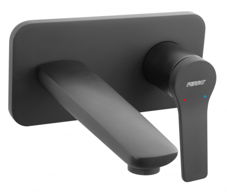 Baterii lavoare - Baterie lavoar incastrata negru mat Ferro Stratos
