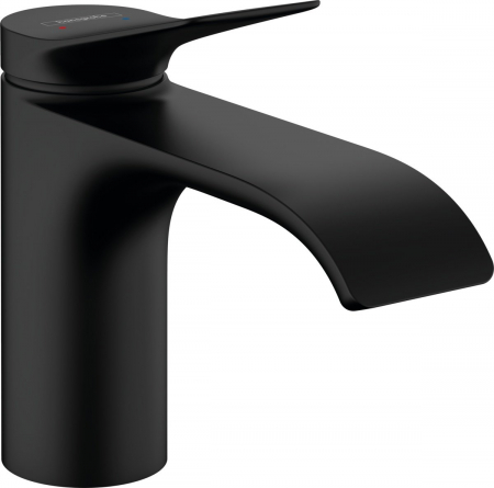Baterie lavoar baie negru mat cu ventil inclus Hansgrohe Vivenis 80