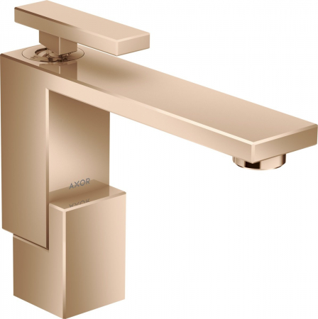 Baterii lavoare - Baterie lavoar baie red gold lucios cu ventil click-clack, Hansgrohe Axor Edge 130