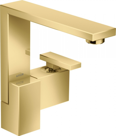 Baterii lavoare - Baterie lavoar baie auriu lucios cu ventil click-clack, Hansgrohe Axor Edge 190
