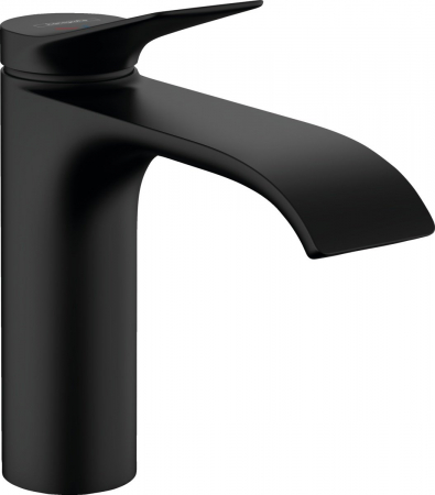 Baterii lavoare - Baterie lavoar baie negru mat, cu ventil inclus Hansgrohe Vivenis 110, CoolStart