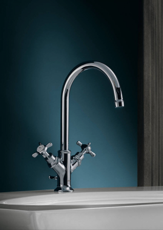 Baterie lavoar baie crom, dubla comanda, ventil pop-up, Hansgrohe Axor Montreux 210 [1]