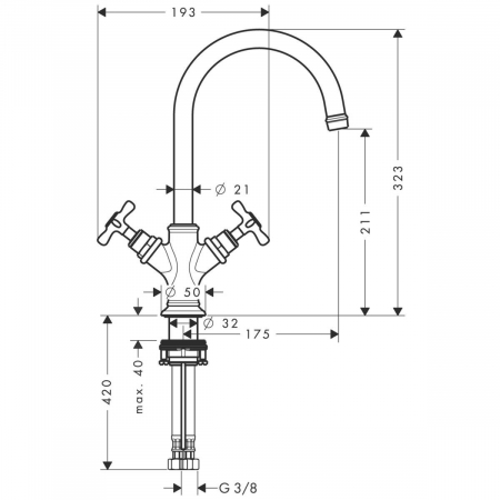 Baterie lavoar baie red gold periat, dubla comanda, ventil pop-up, Hansgrohe Axor Montreux 210 [1]