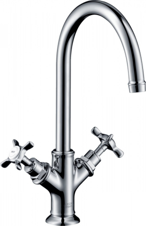 Baterii lavoare - Baterie lavoar baie crom, dubla comanda, ventil pop-up, Hansgrohe Axor Montreux 210