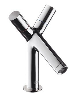 Baterii lavoare - Baterie lavoar baie crom, dubla comanda, ventil pop-up, Hansgrohe Axor Starck