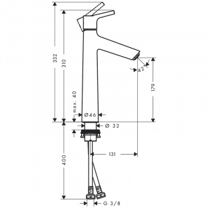 Baterie lavoar baie inalta crom lucios, inaltime 332 mm, Hansgrohe Talis Select S [2]