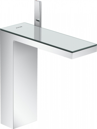 Baterii lavoare - Baterie lavoar baie crom/sticla oglinda, ventil click-clack, Hansgrohe Axor MyEdition 230