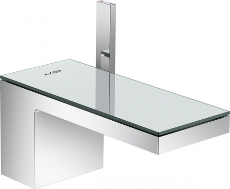 Baterii lavoare - Baterie lavoar baie crom/sticla oglinda, ventil click-clack, Hansgrohe Axor MyEdition 70