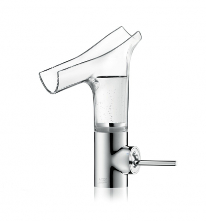 Baterie lavoar baie crom/sticla transparenta cu ventil inclus Hansgrohe Axor Starck V 140 [2]