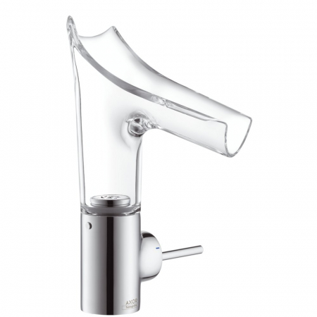 Baterii lavoare - Baterie lavoar baie crom/sticla transparenta cu ventil inclus Hansgrohe Axor Starck V 140