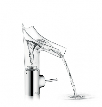 Baterie lavoar baie crom/sticla transparenta cu ventil inclus Hansgrohe Axor Starck V 140 [3]
