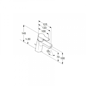 Baterie lavoar crom lucios, ventil inclus, 100 mm, Kludi Pure & Easy [2]