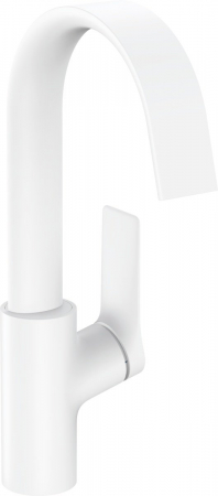 Baterii lavoare - Baterie lavoar baie culoare alb mat, cu ventil inclus, Hansgrohe Vivenis 210