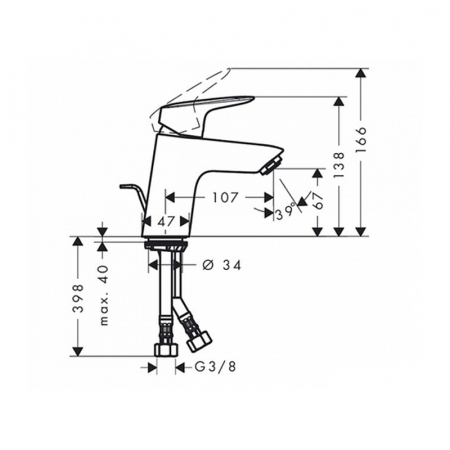 Baterie lavoar crom Hansgrohe, Logis [4]