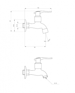 Robinet cismea gradina pentru apa rece Deante cu aerator si adaptor [3]