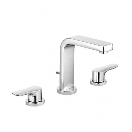 Baterii lavoare - Baterie lavoar cu 3 orificii Kludi Pure&Solid ventil inclus crom lucios