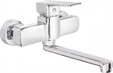 Baterii baie - Baterie Chiuveta crom lucios cu pipa pivotanta 238 mm Deante Maro