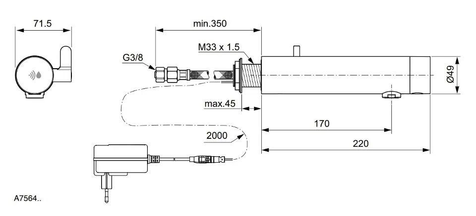Baterie lavoar cu senzor cu mixare, negru, Ideal Standard SensorFlow [2]