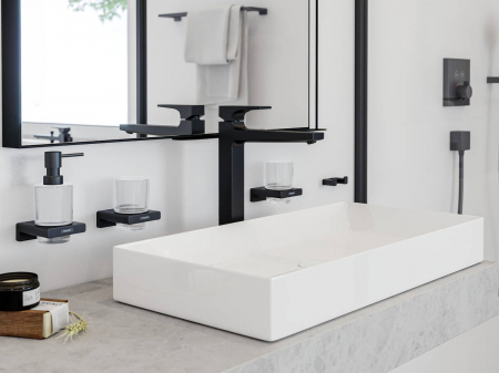 Baterie lavoar negru mat cu ventil, Hansgrohe Metropol 260 [1]