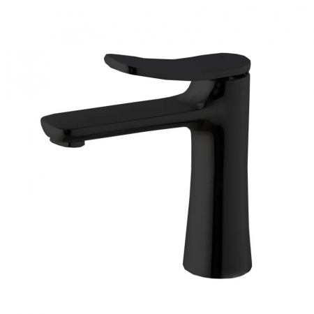 Baterii baie - Baterie lavoar cu ventil inclus, negru mat, monocomanda, FIMA Flo