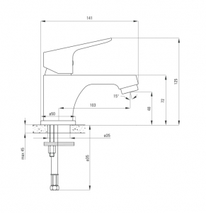 Baterie lavoar crom lucios Deante Chaber [1]