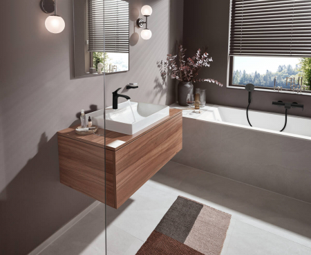 Baterie lavoar negru mat, monocomanda, Hansgrohe Vivenis 75022670 [1]