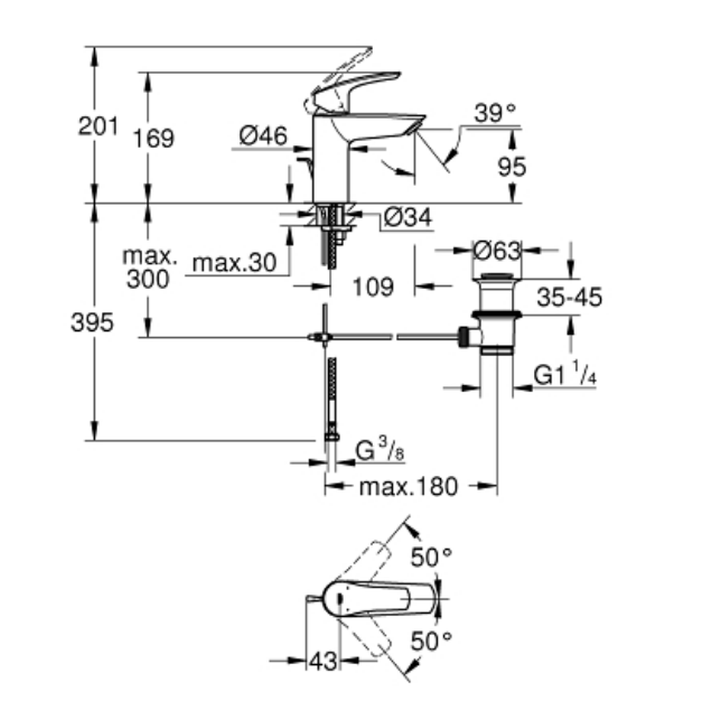 Baterie lavoar culoare crom, marimea S, Grohe Eurosmart New [4]