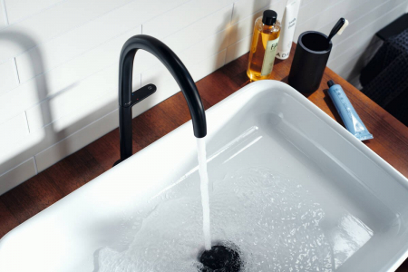 Baterie lavoar inalta negru mat cu ventil click-clack Hansgrohe Axor One Select 260 [3]