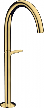 Baterii lavoare - Baterie lavoar inalta auriu lucios cu ventil click-clack Hansgrohe Axor One Select 260