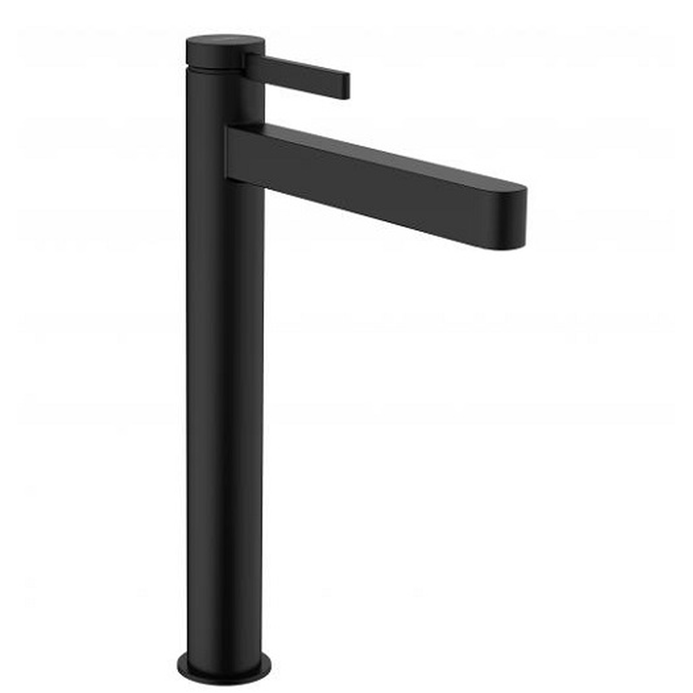 Baterii lavoare - Baterie lavoar inalta negru mat cu ventil push-open Hansgrohe Finoris 76070670