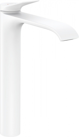 Baterii lavoare - Baterie lavoar inalta culoare alb mat, cu ventil inclus, Hansgrohe Vivenis 250
