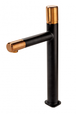 Baterie lavoar inalta FDesign Ardesia, negru mat/rose gold lucios [3]