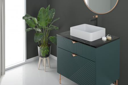 Baterie lavoar inalta FDesign Zaffiro, negru mat/rose gold lucios [4]