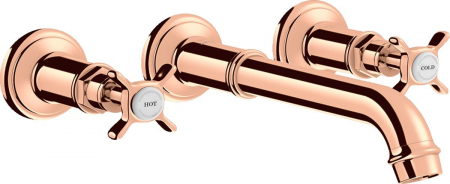 Baterii lavoare - Baterie lavoar incastrata red gold lucios, dubla comanda, Hansgrohe Axor Montreux