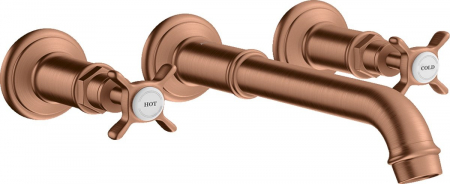 Baterii lavoare - Baterie lavoar incastrata red gold periat, dubla comanda, Hansgrohe Axor Montreux