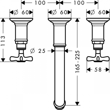 Baterie lavoar incastrata red gold periat, dubla comanda, Hansgrohe Axor Montreux [1]