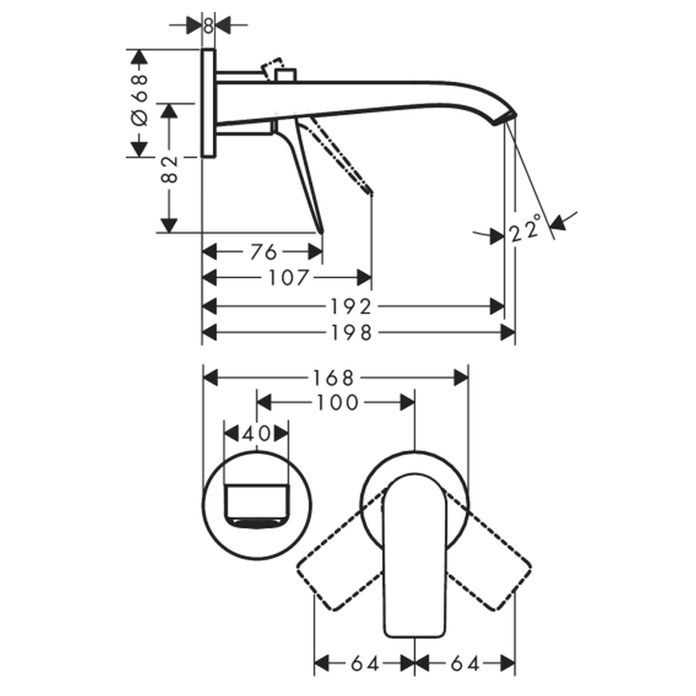 Baterie lavoar incastrata bronz mat Hansgrohe Vivenis 75050140 [1]