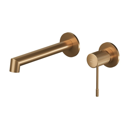 Baterii lavoare - Baterie lavoar, incastrata, cupru periat, Cersanit Zen