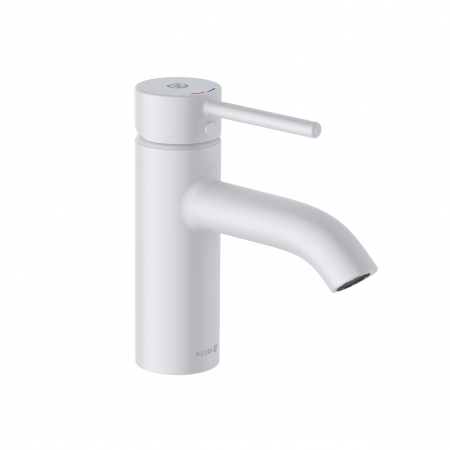 Baterii baie - Baterie lavoar Kludi Bozz 75 cu ventil inclus, alb mat
